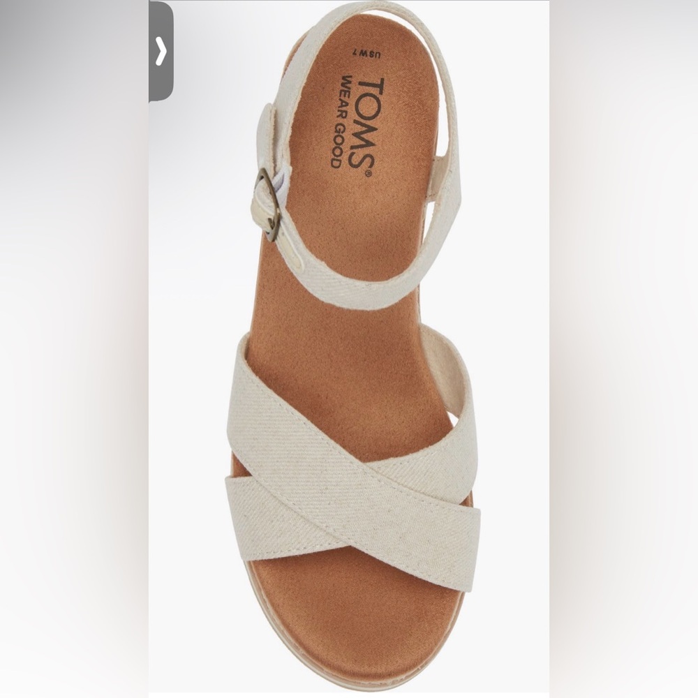 Toms Gia Tan and Cream Wedge Sandals - Picture 5 of 7